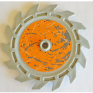 LEGO Saw Blade with 14 Teeth with Scratched Orange (Inside) Sticker (61403)