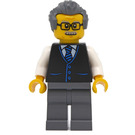 LEGO Scientist i Vest med Grå Hår Minifigur