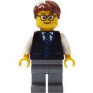 LEGO Scientist i Vest med Reddish Brun Hår Minifigur