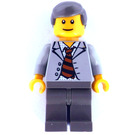 LEGO Scientist with Light Gray Jacket and Striped Tie Minifigure