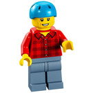 LEGO Scooter Rider met Rood Plaid Shirt Minifiguur