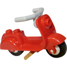 LEGO Scooter with Pearl Gold Stand and Medium Stone Gray Large Handlebars