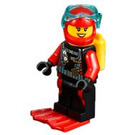 LEGO Scuba Diver with Yellow Air Tanks and Black Suit Minifigure