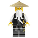 LEGO Sensei Wu - Czarny Robes z Gold Chinese Lettering Minifigurka