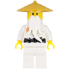 LEGO Sensei Wu med hvid Påklædning med Rør og Beige Hat Minifigur