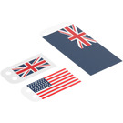 LEGO Hoja de 3 Flags (US, UK, Union Jack en Azul) (82545)