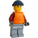 LEGO Ship Worker med Dark Blå Strikket Caps Minifigur