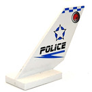 LEGO Shuttle Tail 2 x 6 x 4 with Checkered Police Logo and Star (Both Sides) (6239 / 41010)