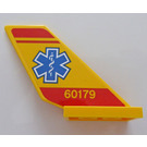 LEGO Shuttle Tail 2 x 6 x 4 with EMT Star of Life, Red Stripes and '60179' on Both Sides Sticker (6239)