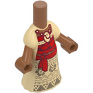 LEGO Terra di Siena Micro Corpo con Lungo Gonna con Beige Vestito con Rosso Superiore e Sash