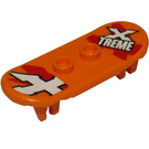 LEGO Skateboard with Four Wheel Clips with 'X TREME' and 'X' Sticker (42511)