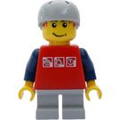 LEGO Skateboarder mit Grau Helm und Gravity Games Logo Minifigur