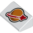 LEGO Pente 1 x 2 (31°) avec Orange et rouge Classic Espacer logo (85984 / 98352)