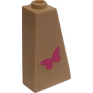 LEGO Helling 1 x 2 x 3 (75°) met Roze Vlinder Sticker met holle nop (4460)