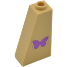 LEGO Pente 1 x 2 x 3 (75°) avec Violet Papillon Autocollant avec tenon creux (4460)