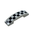 LEGO Slope 1 x 4 Curved Double with Black and White Checkered Sticker