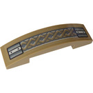 LEGO Slope 1 x 4 Curved Double with Braided Pattern and Two Buckles Sticker (93273)