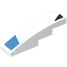 LEGO Slope 1 x 4 Curved with Blue Shape and Black Triangle Sticker