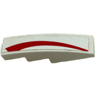 LEGO Slope 1 x 4 Curved with Curved red line (Left) Sticker (11153)