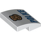LEGO Slope 2 x 2 Curved with "POLICE", Golden Badge with Black Border Outside and Inside (15068 / 24437)