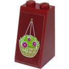 LEGO Slope 2 x 2 x 3 (75°) with Hanging Basket on Front and Poster of Horse and Rider on Back Sticker Solid Studs (98560)