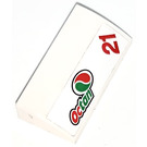 LEGO Slope 2 x 4 Curved with Octan Logo and Red Number '21' Pattern Sticker with Bottom Tubes (88930)