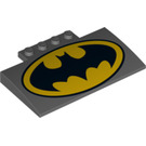 LEGO Helling 5 x 8 x 0.7 Gebogen met Batman logo (15625 / 16762)