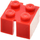 LEGO Slotted Steen 2 x 2 zonder buizen aan de onderzijde, 2 tegenoverliggende sleuven