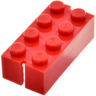 LEGO Slotted Backstein 2 x 4 ohne Unterrohre, mit 2 gegenüberliegenden Schlitzen