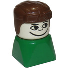 LEGO Smiley Face on Green Base with Brown Hat Duplo Figure