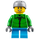 LEGO Lumilautailija jossa Harmaa Kypärä Minihahmo