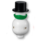 LEGO Snowman with Top Hat and Green Scarf Minifigure