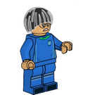 LEGO Soccer Player, Female (Black Bowl Cut Hair) and Glasses Minifigure