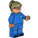 LEGO Soccer Player, Female, Blue Uniform, Tan Ponytail Minifigure