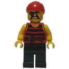 LEGO Soldiers Outpost Pirate with Black and Red Stripes Shirt and Brown Eyepatch Minifigure