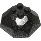 LEGO Speckle Black Felsen 4 x 4 x 1.3 oben (30293 / 42284)