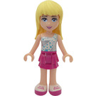 LEGO Stephanie, Friends, Magenta Layered Skirt, White One Strap Top with Stars