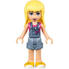 LEGO Stephanie in Blauw Shorts-style Overalls en Pink Shirt minifiguur