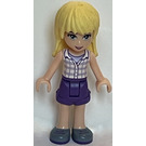 LEGO Stephanie con Dark Morado Pantalón corto y Blanco Plaid Camisa Minifigura