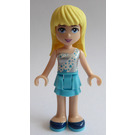 LEGO Stephanie met Medium azuurblauw Layered Rok en Wit Eén Strap Top met Sterren Minifiguur