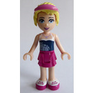 LEGO Stephanie mit Visier Headgear, Dark Blau oben & Magenta Skirt Minifigur