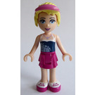 LEGO Stephanie met Vizier Hoofddeksel, Dark Blauw Top & Magenta Rok Minifiguur