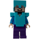 LEGO Steve with Dark Purple Legs with Medium Azure Helmet and Armor Minifigure