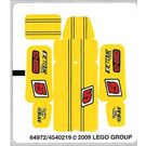 LEGO Sticker Sheet for Set 8122 (64972)