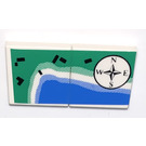 LEGO Stickered Assembly Coast Map und Compass (2x 3068)