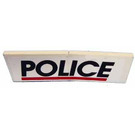 LEGO Stickered Assembly Two White Panel 1x2x1 without Rounded Corners with Police Logo Sticker