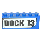 LEGO Stickered Assembly with 'DOCK 13' (2 Bricks 1x6)