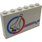 LEGO Stickered Assembly with Space Shuttle Launch Command Logo Pattern