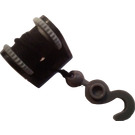 LEGO String Reel 2 x 2 Holder with Medium Stone Gray Drum and Black String with Dark Stone Gray Hook with Towball (2584)