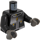 LEGO Studios Torso with Jacket with Silver Lines and Zipper Torso with Black Arms and Dark Gray Hands (973)